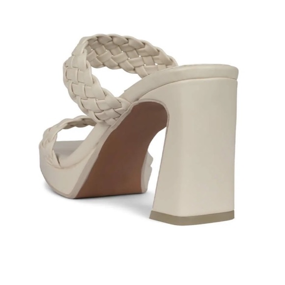 Jeffrey Campbell White Square front braided Delicacy block heels size 8 - Picture 6 of 10
